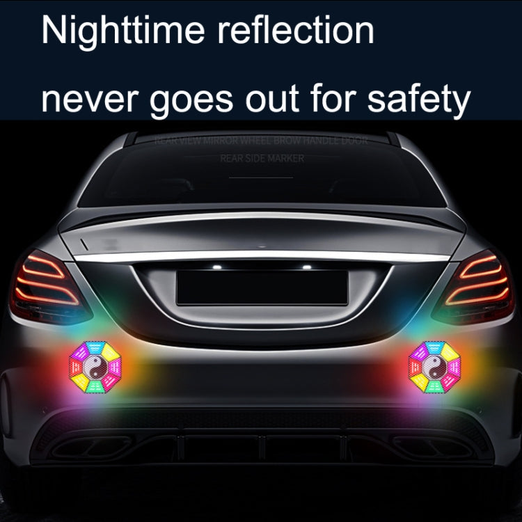2pcs /Set Car Door Anti-Collision Scrape And Rearview Mirror Colorful Safety Warning Reflective Sticker, Style: Ordinary Model Wheel Eyebrows - Warning Sticker by buy2fix | Online Shopping UK | buy2fix