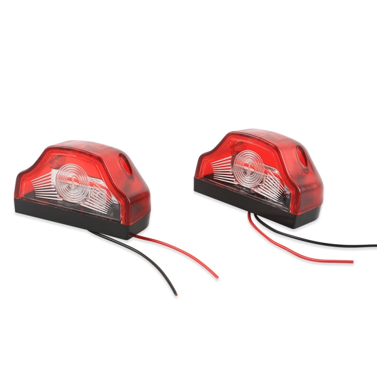 2pcs MK-198 3LED Van / Truck / Trailer White Light License Plate Lamp(Red) - License Plate Lights by buy2fix | Online Shopping UK | buy2fix