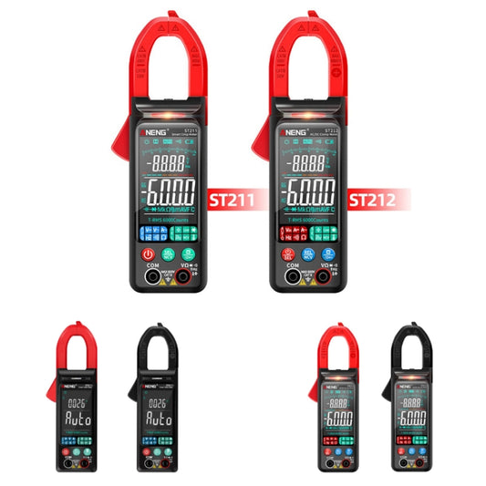 ANENG Large Screen Multi-Function Clamp Fully Automatic Smart Multimeter, Specification: ST212 Red DC Current by ANENG