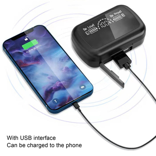 SKY10 Charging Bin Stereo Digital Display Mini Invisible Bluetooth Headset(Black) by buy2fix