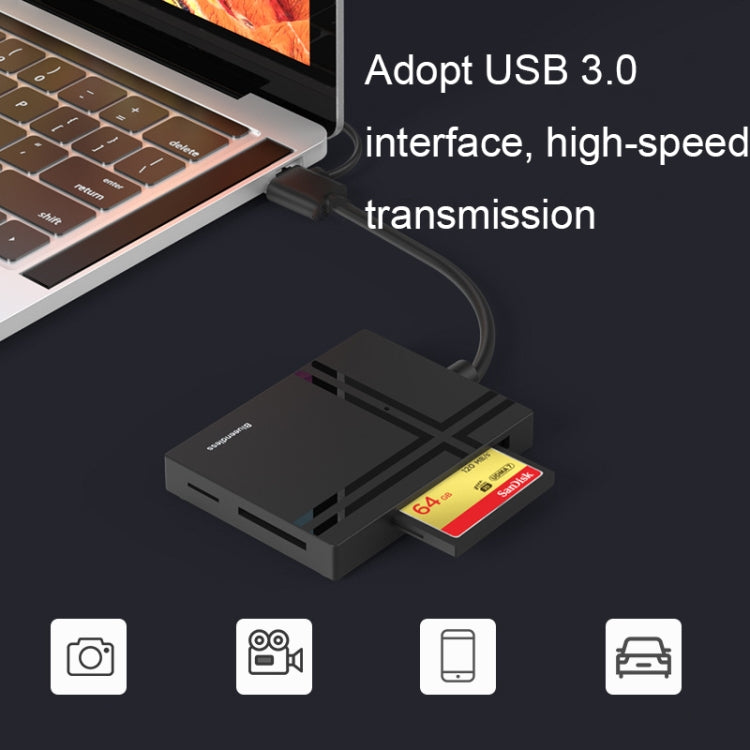 Blueendless C5U3 Type-C/USB-C 5-In-1 CF/XD/TF/SD/MS Card Reader(5 In 2) - by Blueendless | Online Shopping UK | buy2fix