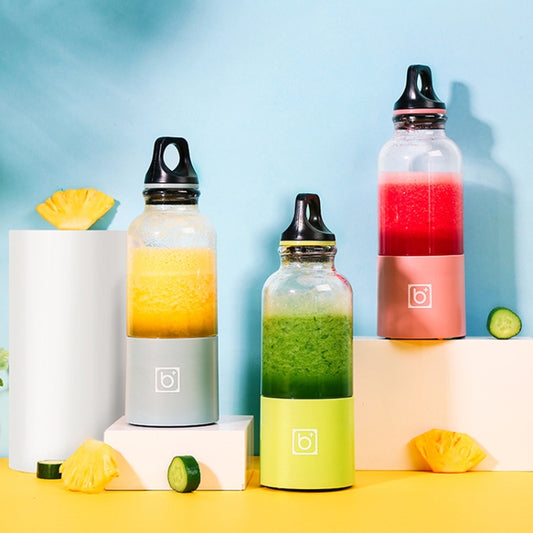 Bingo Mini Portable Juicer Home 6 Knife Head Charging Electric Juice Cup(Macaron Blue) by Bingo