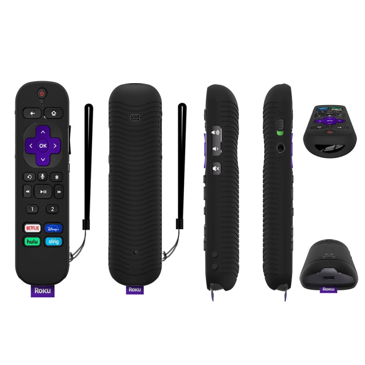 For TCL Roku Voice Remote Pro Y30 Remote Control Shockproof Silicone Protective Case(Black) - Remote Control Covers by buy2fix | Online Shopping UK | buy2fix