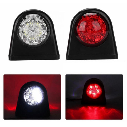 MK-249 10-30V 8LEDs Red And White Truck Round Side Light(Red White) by buy2fix