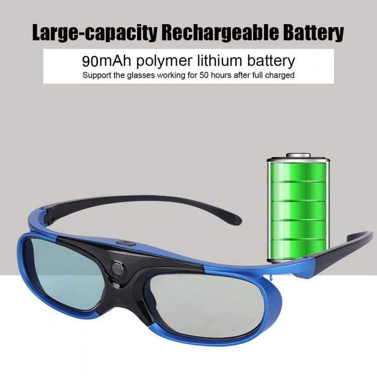 JX30-T Active Shutter 3D Glasses Support 96HZ-144HZ for DLP-LINK Projection X5/Z6/H2(Black) - VR Headset by buy2fix | Online Shopping UK | buy2fix