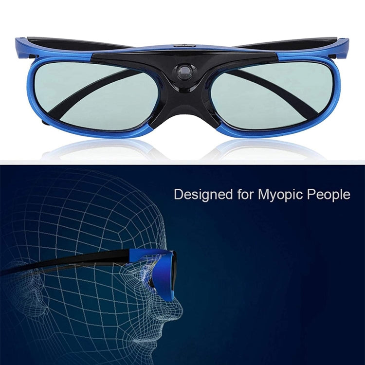 JX30-T Active Shutter 3D Glasses Support 96HZ-144HZ for DLP-LINK Projection X5/Z6/H2(Blue) - VR Headset by buy2fix | Online Shopping UK | buy2fix