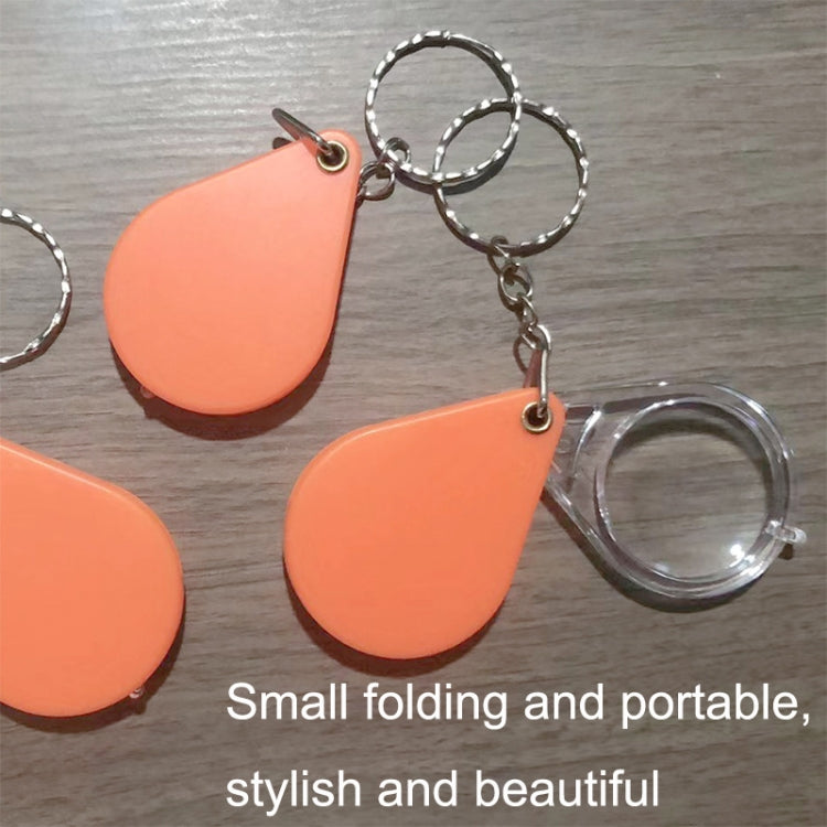 10pcs 10XFold Portable Home Students And Elderly People Hold HD Mini Magnifier Keychain(Orange) - Hand Held Style by buy2fix | Online Shopping UK | buy2fix