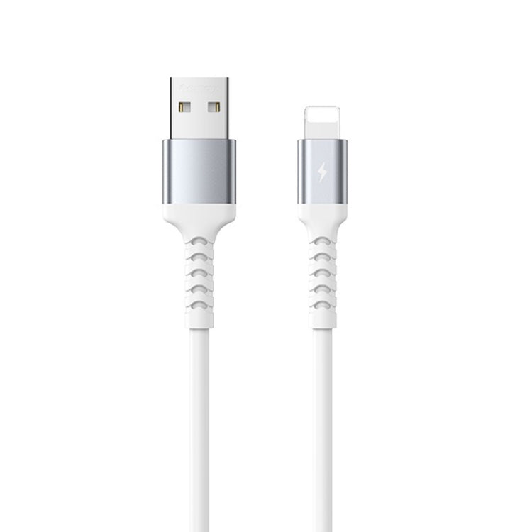 REMAX RC-C008 USB To 8 Pin 2.4A TPE Soft Anti-breakage Data Cable,Length 1m(White) - Normal Style Cable by REMAX | Online Shopping UK | buy2fix