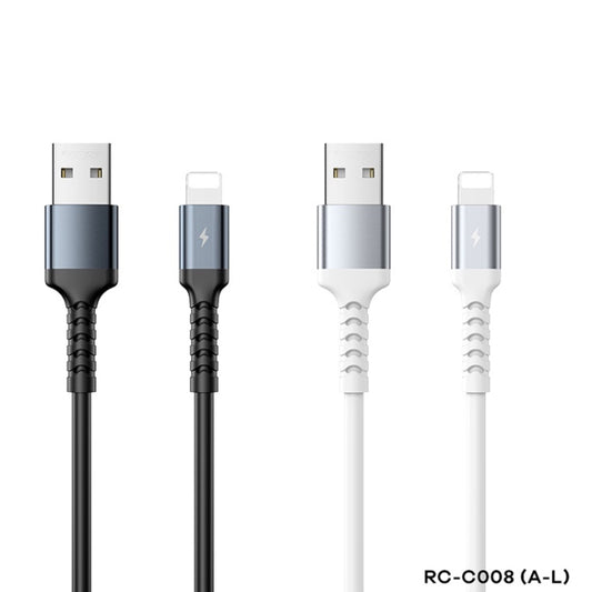 REMAX RC-C008 USB To 8 Pin 2.4A TPE Soft Anti-breakage Data Cable,Length 1m(White) by REMAX
