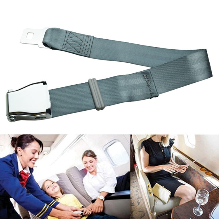 Two Point Aircraft Buckle Adjustable Seat Belt Extended Band(Gray) - Seat Belts & Padding by buy2fix | Online Shopping UK | buy2fix