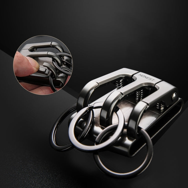 HONEST 3-ring Car Keychain Waist-hanging Anti-loss Keychain For Men(Black) - Key Rings by HONEST | Online Shopping UK | buy2fix