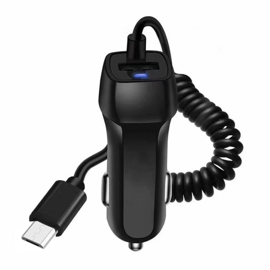 522AL Fast Charging With Cable Car Charging, Output Interface: Micro USB (Black) by buy2fix