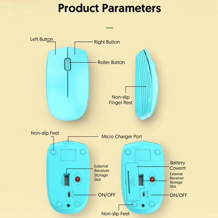 811 3 Keys Laptop Mini Wireless Mouse Portable Optical Mouse, Spec: Battery Version (White) - by buy2fix | Online Shopping UK | buy2fix