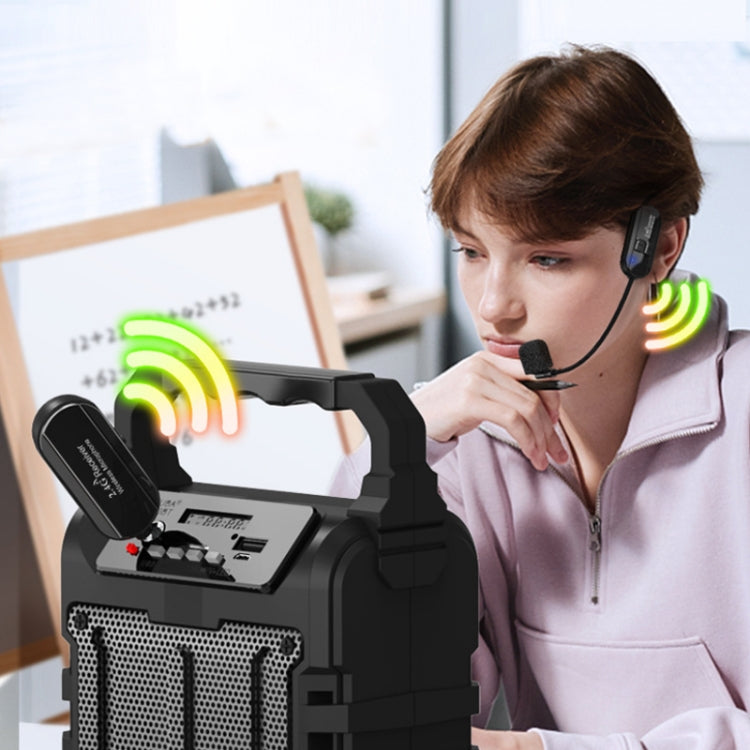 1 for 1 6.35mm Interface Wireless Head-Mounted Condenser Microphone Anti-Howling Loudspeaker by buy2fix