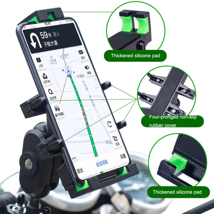 A02 Motorcycle Mobile Phone Navigation Bracket Car Riding Anti-shock Aluminum Alloy Rack(M8 Ball Header Installation Model) - Holder by buy2fix | Online Shopping UK | buy2fix