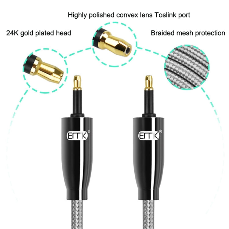 EMK QH4.0 Mini Toslink 3.5mm Interface SPDIF Audio Fiber Optical, Length: 1m(Black) - Audio Optical Cables by EMK | Online Shopping UK | buy2fix