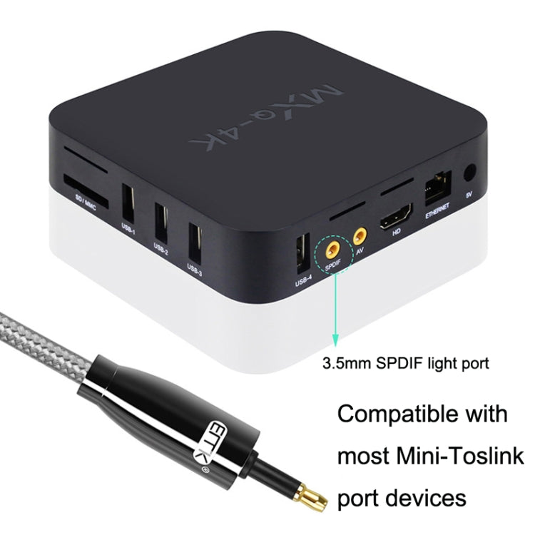 EMK QH4.0 Mini Toslink 3.5mm Interface SPDIF Audio Fiber Optical, Length: 1m(Black) - Audio Optical Cables by EMK | Online Shopping UK | buy2fix