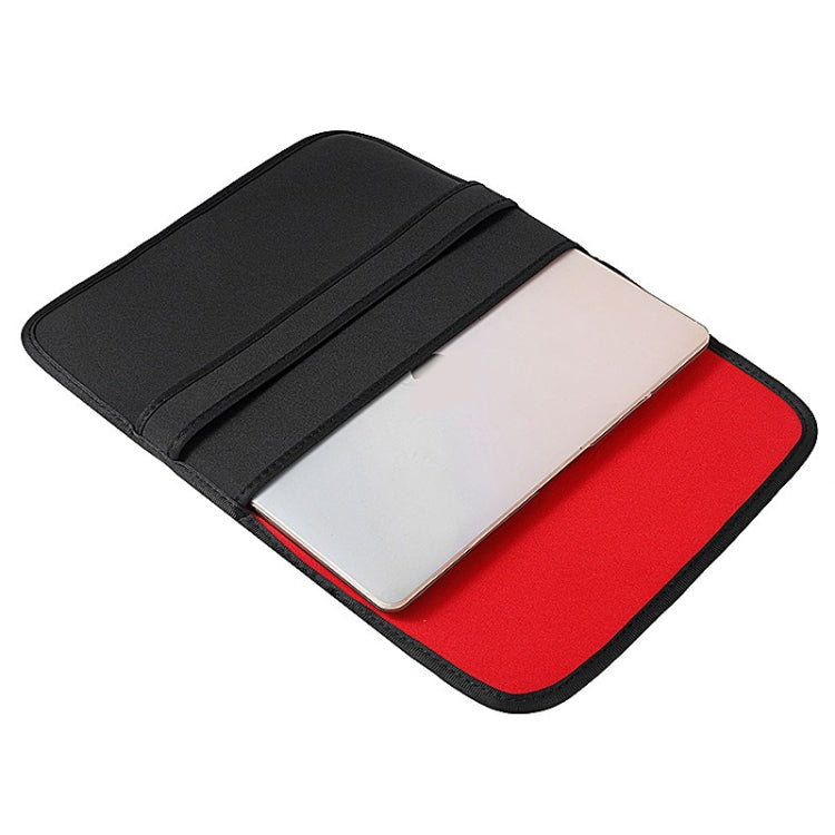 10 Inch Neoprene Laptop Lining Bag Horizontal Section Flap Clutch Bag(Black) - by buy2fix | Online Shopping UK | buy2fix