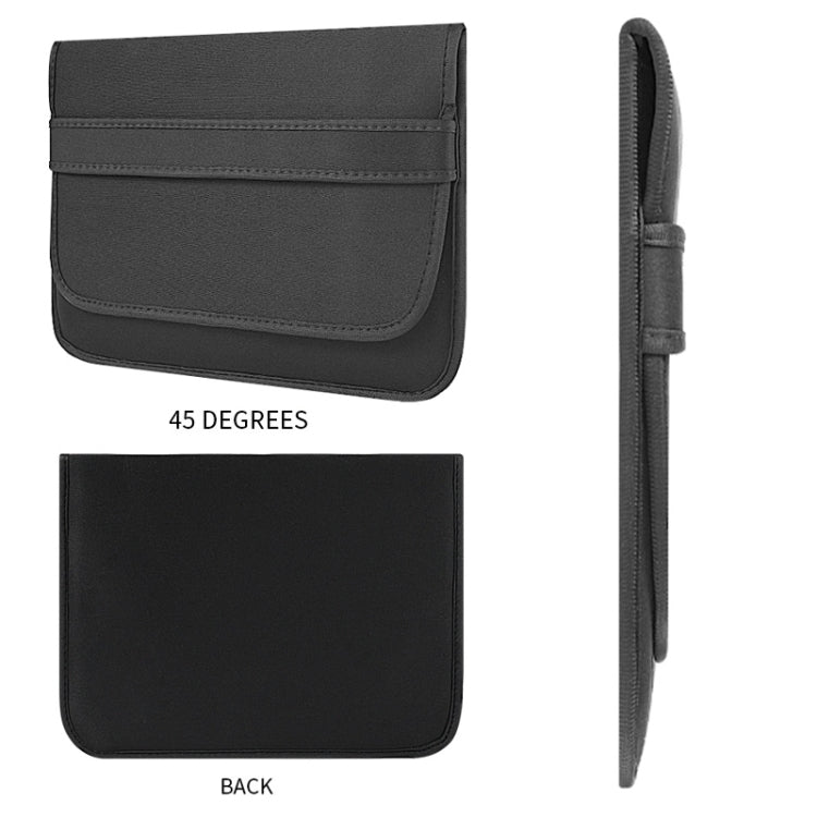 10 Inch Neoprene Laptop Lining Bag Horizontal Section Flap Clutch Bag(Black) - by buy2fix | Online Shopping UK | buy2fix