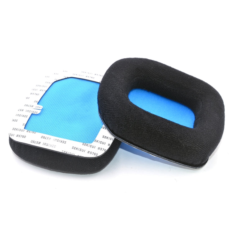 For Logitech Astro A20 2pcs Fleece Memory Foam Headphone Covers Earmuffs(Full Black) - Earmuff & Pad by buy2fix | Online Shopping UK | buy2fix