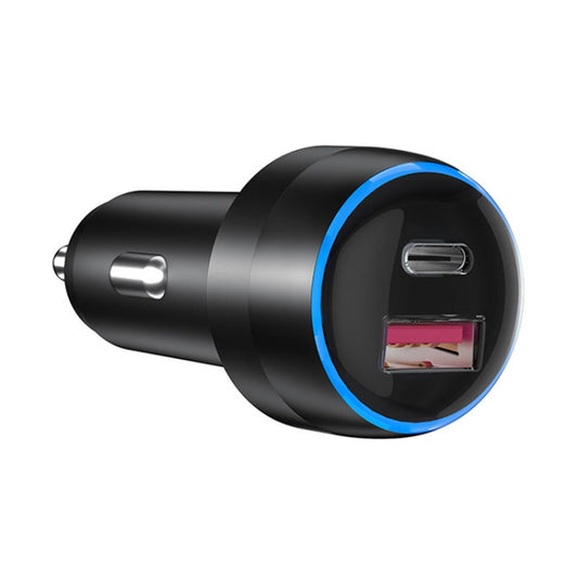 IBD355-1UC 18W+45W Smart Car Charger Dual-port Metal Phone Fast Charger(QC3.0+PD 3.0) by buy2fix