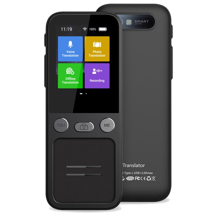 T16 Smart AI Translation Travel Translator Supports 138 Language Mutual Translation 14 Offline Translation(Black) - by buy2fix | Online Shopping UK | buy2fix