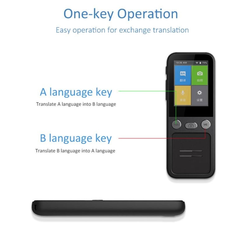 T16 Smart AI Translation Travel Translator Supports 138 Language Mutual Translation 14 Offline Translation(Black) - by buy2fix | Online Shopping UK | buy2fix