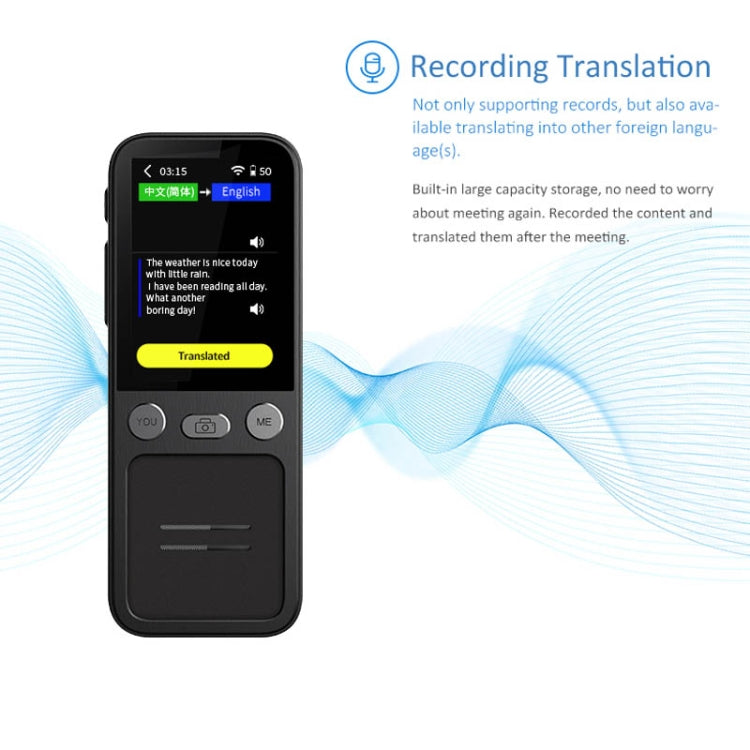 T16 Smart AI Translation Travel Translator Supports 138 Language Mutual Translation 14 Offline Translation(Black) - by buy2fix | Online Shopping UK | buy2fix