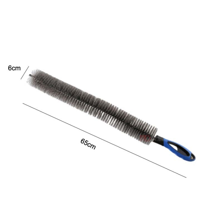 W-102 Car Steel Ring Hub Brush Long Handle Without Hair Hair Curved Cleaning Brush(Blue) - Car washing supplies by buy2fix | Online Shopping UK | buy2fix