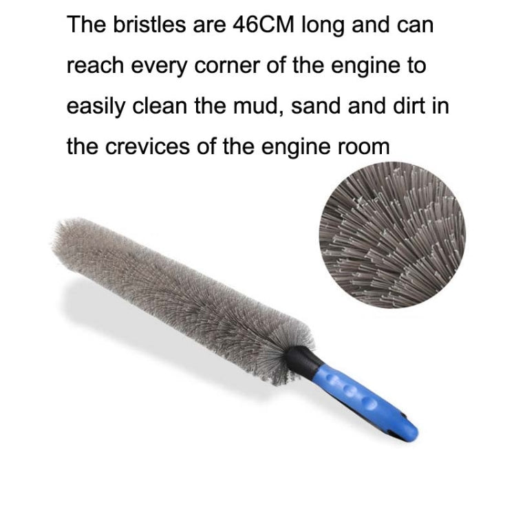 W-102 Car Steel Ring Hub Brush Long Handle Without Hair Hair Curved Cleaning Brush(Blue) - Car washing supplies by buy2fix | Online Shopping UK | buy2fix