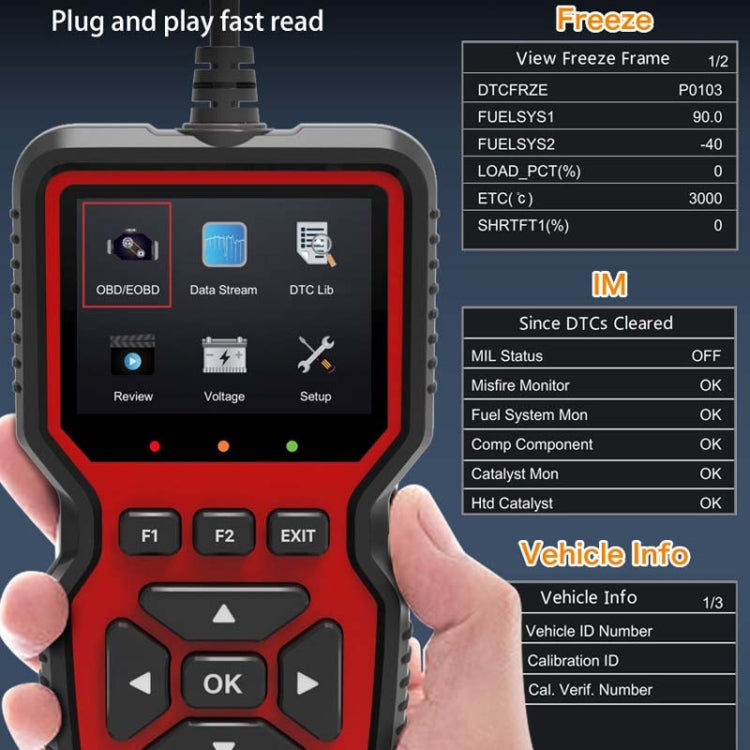 V519 OBD2 Colorful Screen Car Fault Detector - Code Readers & Scan Tools by buy2fix | Online Shopping UK | buy2fix