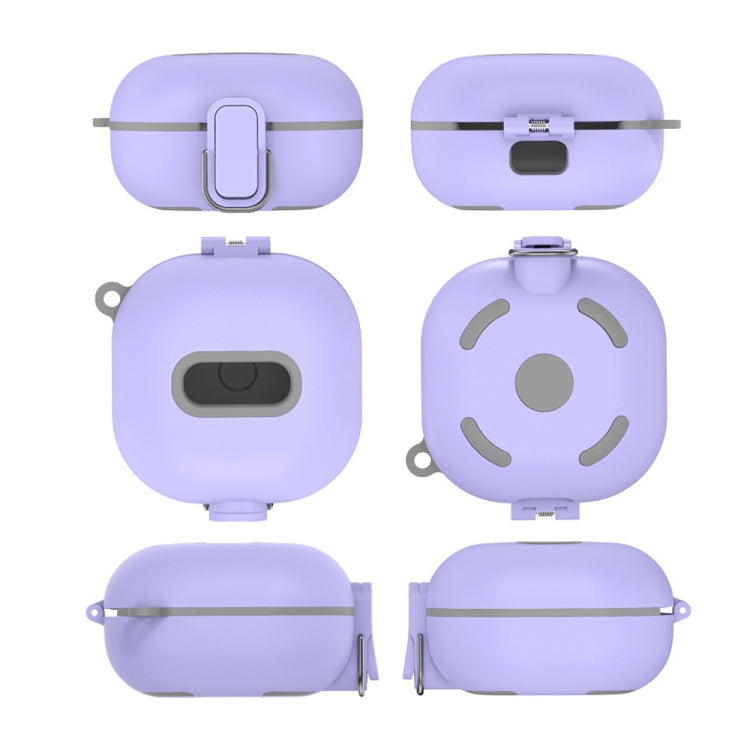 D10 For Samsung Galaxy Buds Live/Buds Pro/Buds 2 Shockproof Earphone Protective Cover Conjoined Switch(Purple) - Samsung Earphone Case by buy2fix | Online Shopping UK | buy2fix