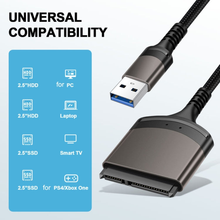 Aluminum Easy Drive Line USB3.0 To SATA Hard Disk Data Cable Supports 2.5 Inch SATA 22P, Length: 20cm by buy2fix