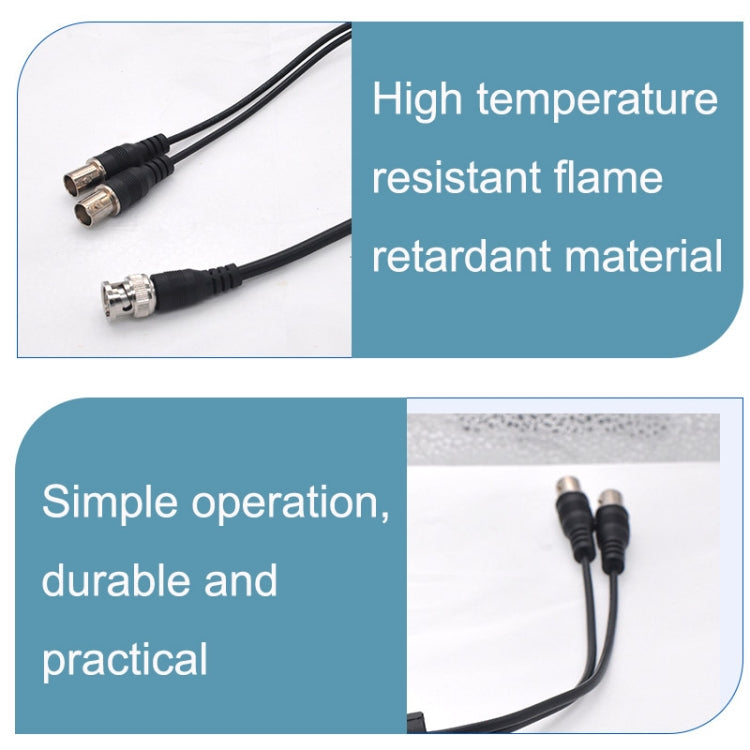 SZ015 BNC Male To 2xFemal Communication Cables VCR Coaxial Video Cable, Cable Length:0.42m(Black) - Cable by buy2fix | Online Shopping UK | buy2fix