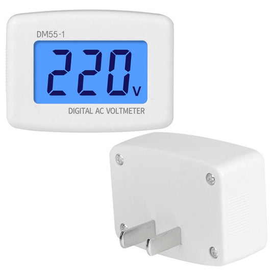 DM55-1 AC 110V- 220V LCD Digital Voltmeter Voltage Tester Detector Meter US Plug - Current & Voltage Tester by buy2fix | Online Shopping UK | buy2fix