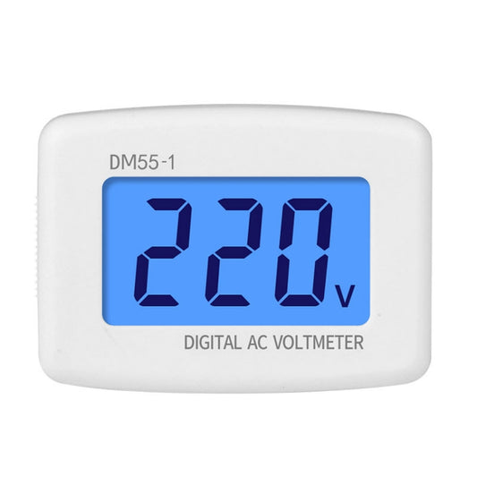 DM55-1 AC 110V- 220V LCD Digital Voltmeter Voltage Tester Detector Meter EU Plug - Current & Voltage Tester by buy2fix | Online Shopping UK | buy2fix