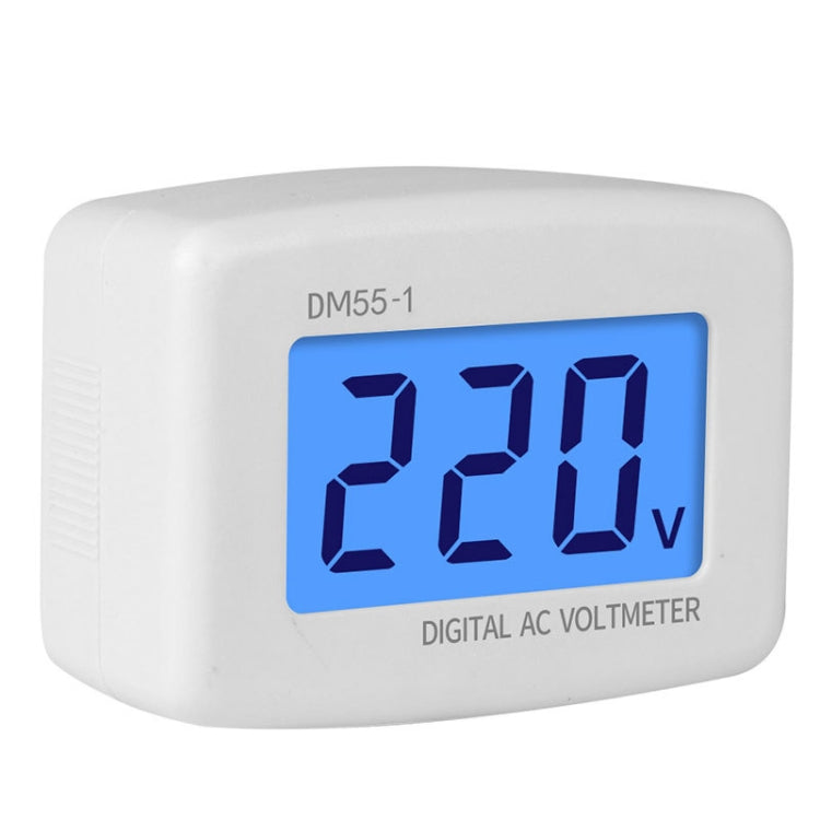 DM55-1 AC 110V- 220V LCD Digital Voltmeter Voltage Tester Detector Meter EU Plug - Current & Voltage Tester by buy2fix | Online Shopping UK | buy2fix