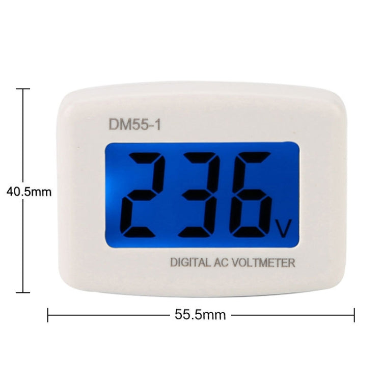 DM55-1 AC 110V- 220V LCD Digital Voltmeter Voltage Tester Detector Meter EU Plug - Current & Voltage Tester by buy2fix | Online Shopping UK | buy2fix