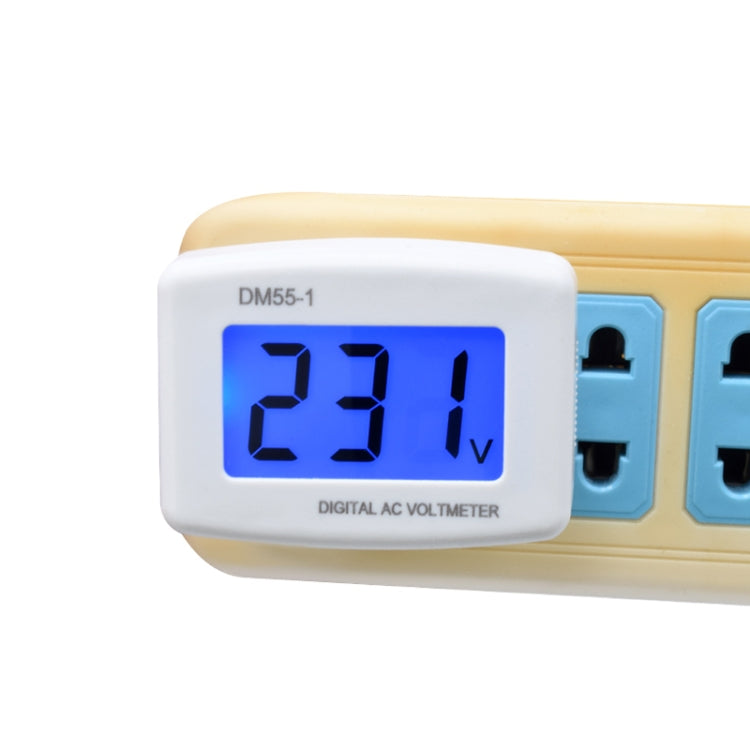 DM55-1 AC 110V- 220V LCD Digital Voltmeter Voltage Tester Detector Meter EU Plug - Current & Voltage Tester by buy2fix | Online Shopping UK | buy2fix