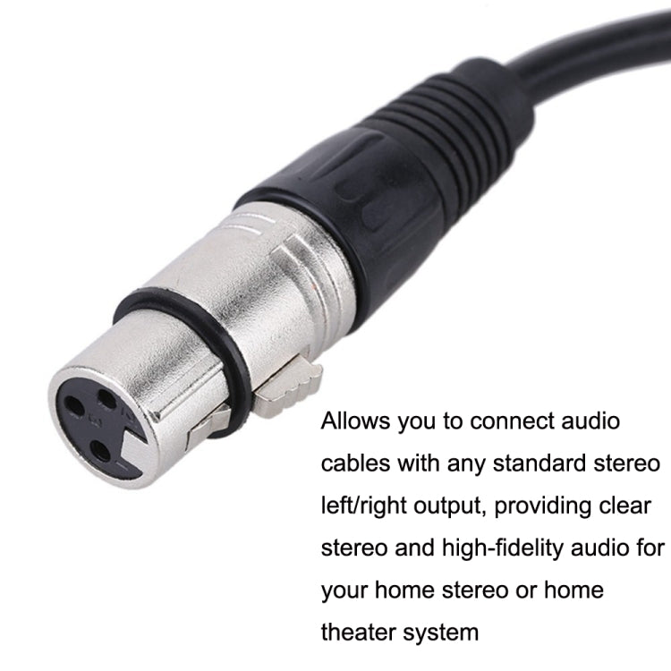 XLR Female To 2RCA Male Plug Stereo Audio Cable, Length: 1m - Microphone Audio Cable & Connector by buy2fix | Online Shopping UK | buy2fix