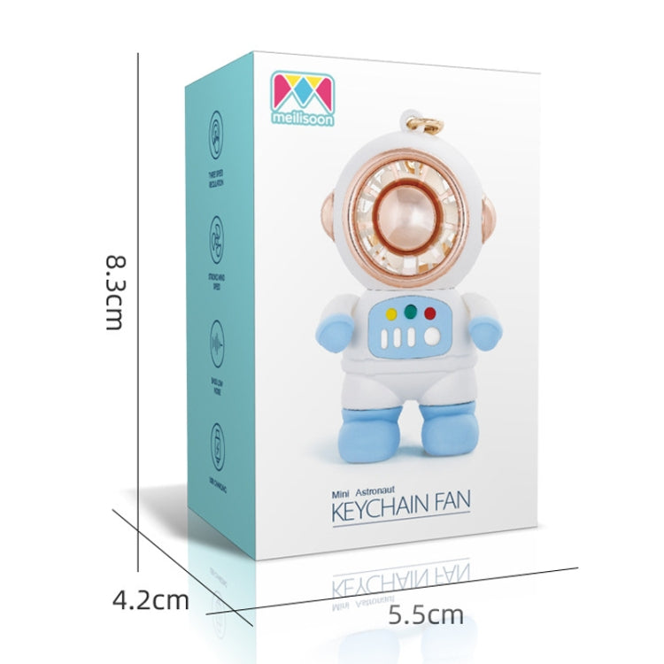 6092 Cartoon Astronaut Fan With Lanyard Portable Mini USB Charging Fan(Pink) - Electric Fans by buy2fix | Online Shopping UK | buy2fix