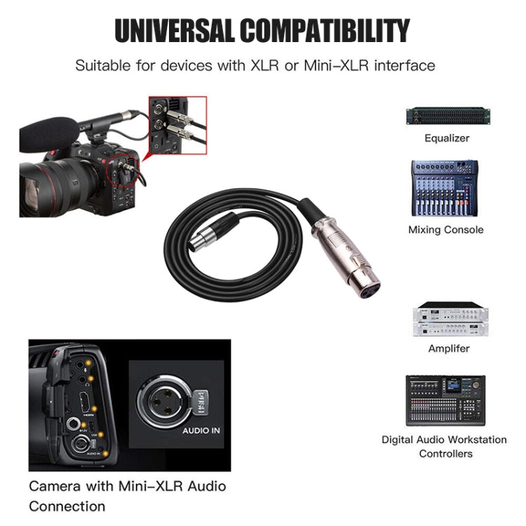 Xlrmini Caron Female To Mini Female Balancing Cable For 48V Sound Card Microphone Audio Cable, Length: 3m - Microphone Audio Cable & Connector by buy2fix | Online Shopping UK | buy2fix