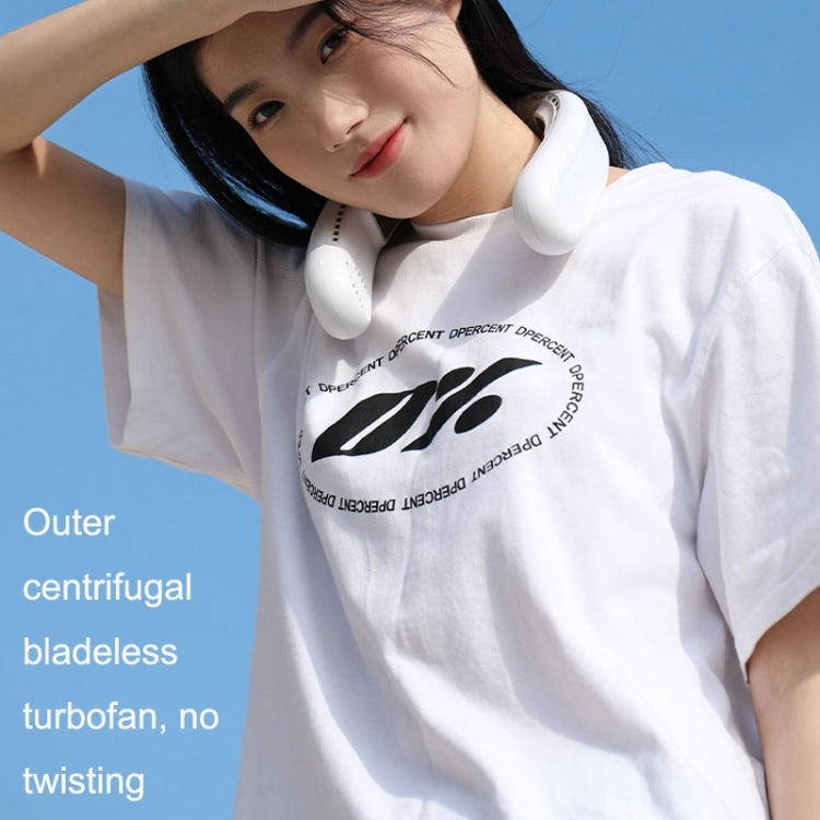 F63 Semiconductor Cooling Hanging Neck Fan USB Silent Outdoor Mini Fan(Blue) by buy2fix