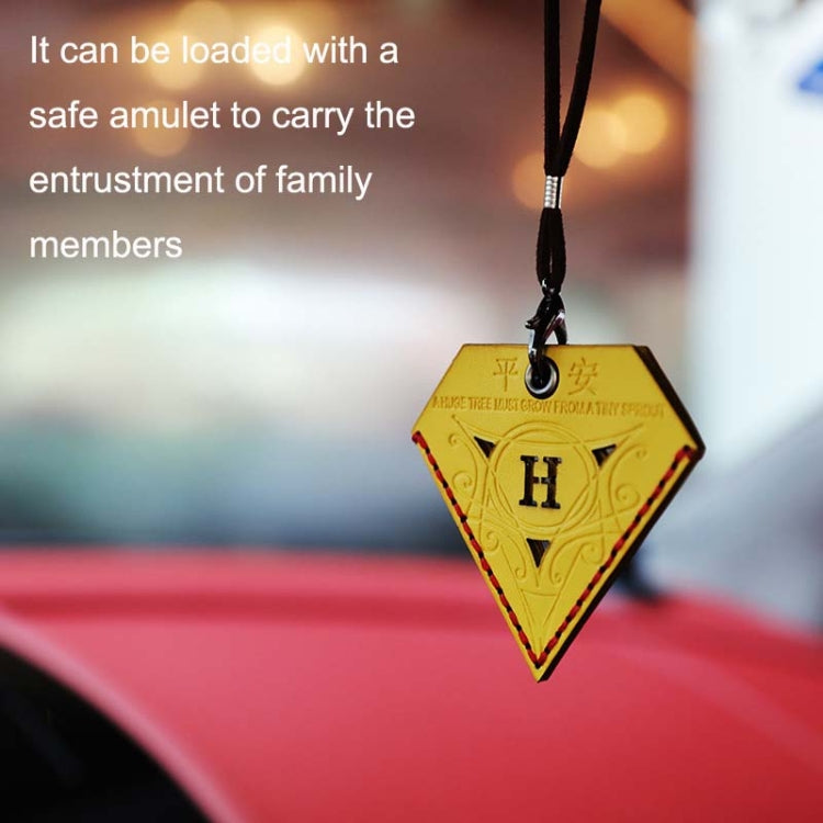 Car Pendant Triangular Ping An Charm Bag Leather Rearview Mirror Ornament(Red) - Ornaments by buy2fix | Online Shopping UK | buy2fix