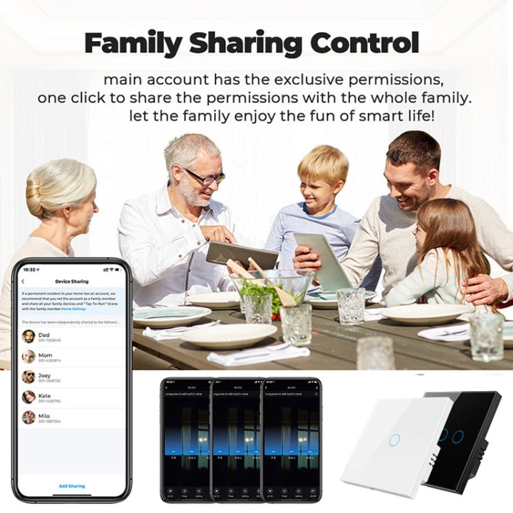 Tuya ZigBee Zero Firewire Touch Wall Remote Control Switch Light Control Voice Switch EU Plug, Style: 1 Gang (Black) - Smart Switch by buy2fix | Online Shopping UK | buy2fix