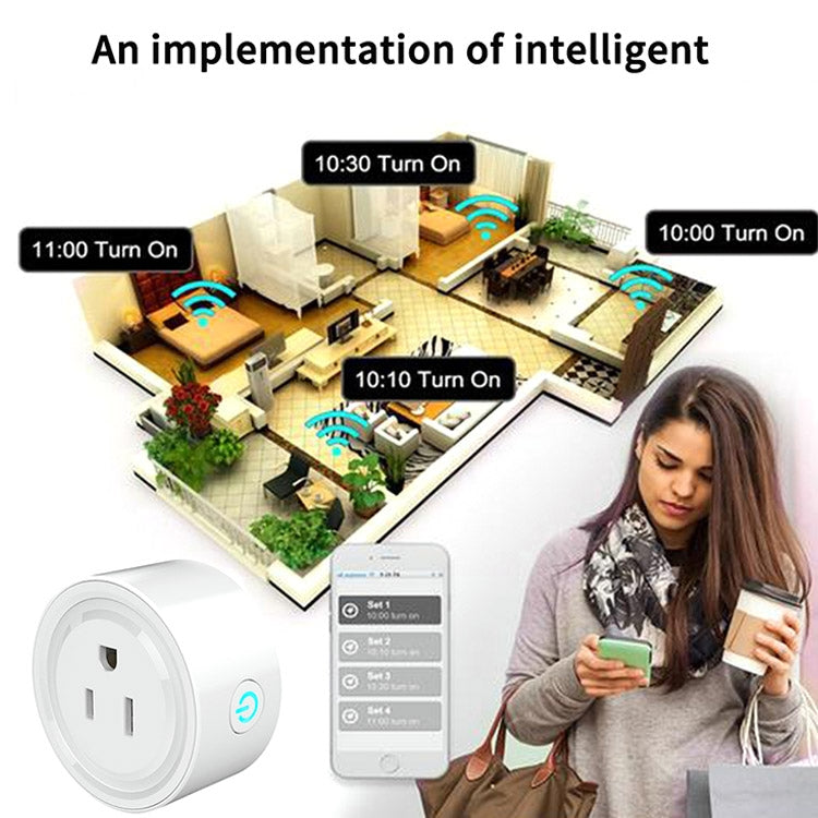 Tuya Smart App Wifi Smart Socket Phone Remote Timing Voice Switch Supports Alexa UK Plug, Style: 16A Power Model - Smart Socket by buy2fix | Online Shopping UK | buy2fix