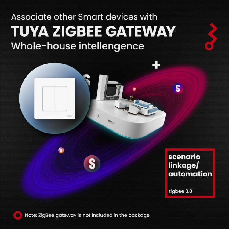 Tuya ZigBee Smart Single-fire Zero-fire Sharing Timing Voice Wall Switch EU Plug, Style: 2 Ways (Gray Scene Casual Post) - Smart Switch by buy2fix | Online Shopping UK | buy2fix