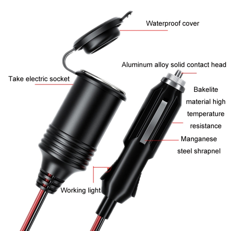 USB Cigarette Lighter Base With Electric Pickup 4m Power Extension Cable - Cigar Socket by buy2fix | Online Shopping UK | buy2fix
