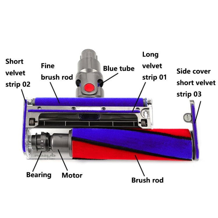 For Dyson V6-V11 Motor Bearing Vacuum Cleaner Soft Roller Head Parts - For Dyson Accessories by buy2fix | Online Shopping UK | buy2fix