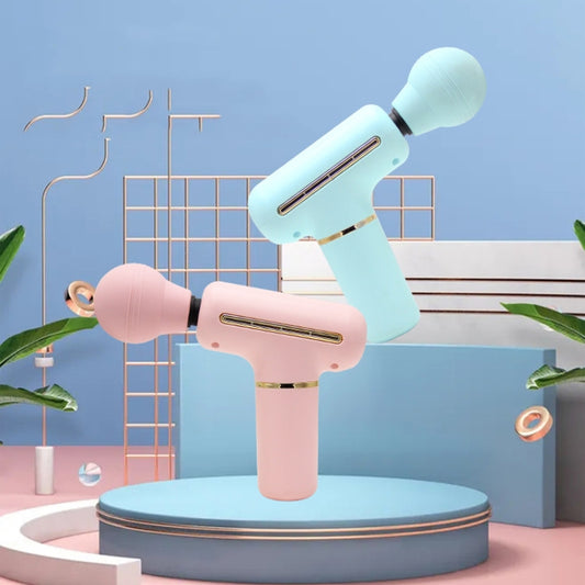 ZD8889 Mini Fascia Device Muscle Relaxation Massage Stick Handheld Vibration Portable Massager Gun(Pink) by buy2fix